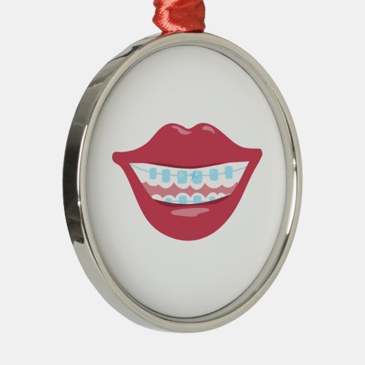 Braces Smile Metalen Ornament (Rechts)