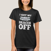 Braces tandorthodontische kleuren tanden borstelte t-shirt (Voorkant)