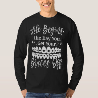 Braces tandorthodontische kleuren tanden borstelte t-shirt