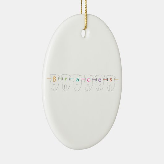 Braces Teeth Keramisch Ornament (Rechts)