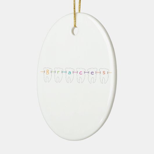 Braces Teeth Keramisch Ornament (Links)