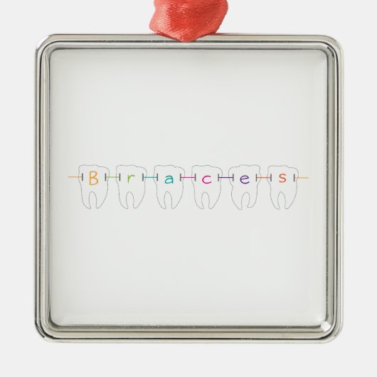 Braces Teeth Metalen Ornament (Voorkant)