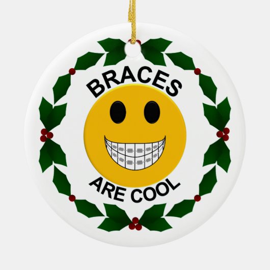 Braces zijn Cool kerstversiering Keramisch Ornament (Achterkant)