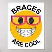 Braces zijn Poster van de wolfsstmuur - roze bril (Voorkant)