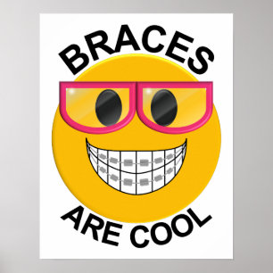 Braces zijn Poster van de wolfsstmuur - roze bril