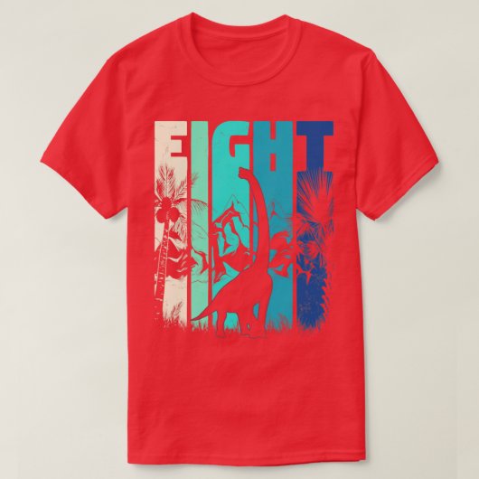 Brachiosaurus 8 jaar oude jongen 8th Birthday Gift T-shirt (Design voorkant)