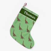 Brachiosaurus Dinosaur Kerst Patroon - groen Kleine Kerstsok (Voorkant (Hangend))