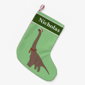Brachiosaurus Dinosaur Kerstmis Speciaal - groen Kleine Kerstsok (Voorkant (Hangend))