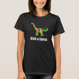 Brachiosaurus Dinosaur Kinder Brick Builder T-shirt