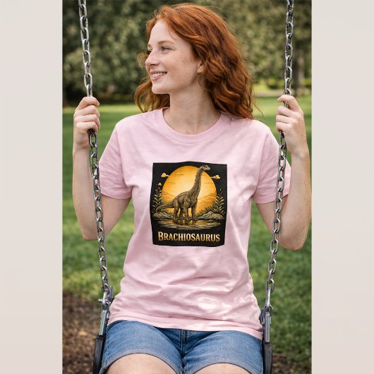 Brachiosaurus Dinosaur Prehistorisch Maan T-shirt