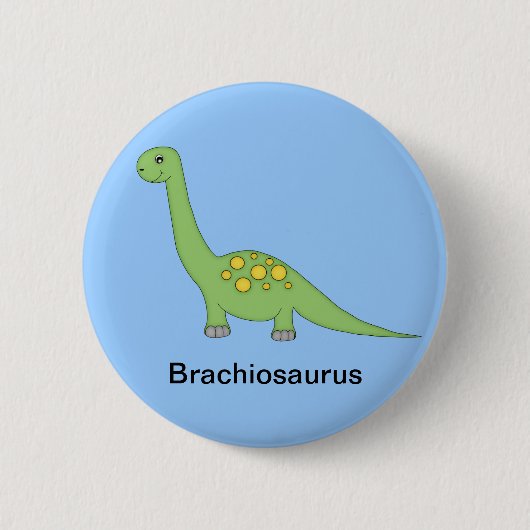Brachiosaurus Dinosaur Ronde Button 5,7 Cm (Voorkant)