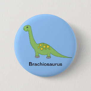 Brachiosaurus Dinosaur Ronde Button 5,7 Cm