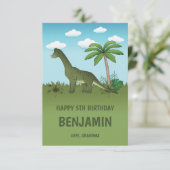 Brachiosaurus Dinosaur Tropical Happy Birthday (Staand voorkant)