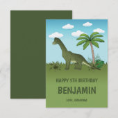 Brachiosaurus Dinosaur Tropical Happy Birthday (Voorkant / Achterkant)
