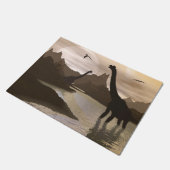 Brachiosaurus dinosaurus in water - 3D rendering Deurmat (Schuin)