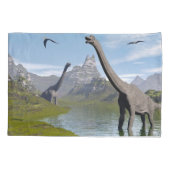 Brachiosaurus dinosaurus in water - 3D rendering Kussensloop (Achterkant)