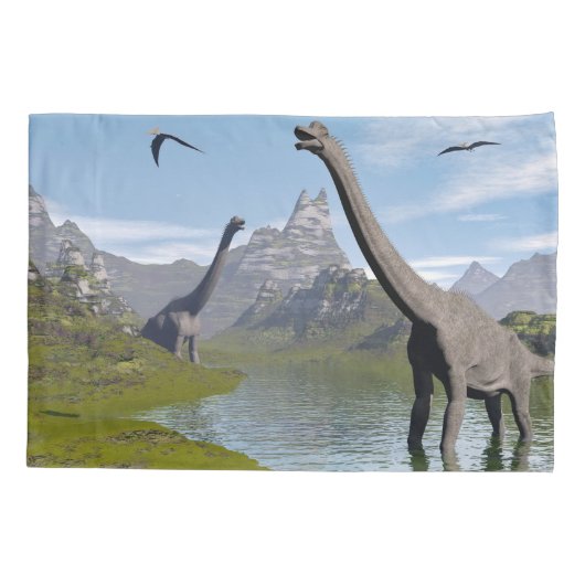 Brachiosaurus dinosaurus in water - 3D rendering Kussensloop (Achterkant)