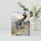 Brachiosaurus dinosaurus nabij water - 3D renderin Briefkaart (Staand voorkant)