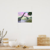 Brachiosaurus dinosaurussen in natuur - 3D renderi Poster (Keuken)
