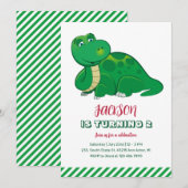 Brachiosaurus Kinder Jurassic Birthday Uitnodiging (Voorkant / Achterkant)