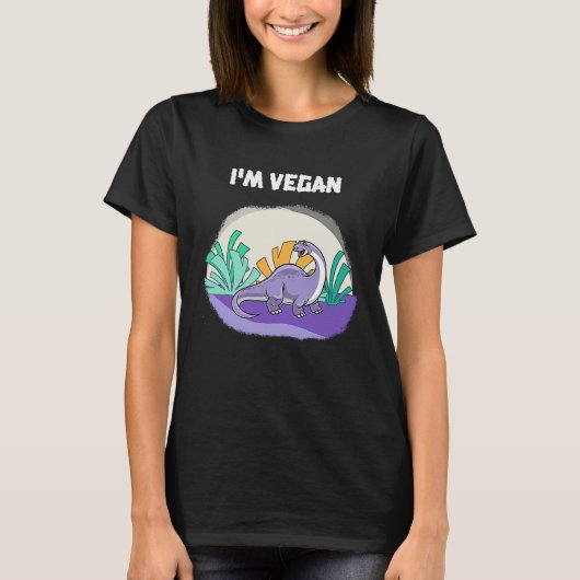 Brachiosaurus & Lieve Dinosaurus Vegan T-shirt (Voorkant)