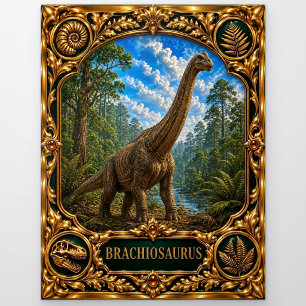 Brachiosaurus, met juwelen versierde erfstuk kunst briefkaart