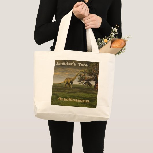 Brachiosaurus op maat grote tote bag (Voorkant (product))