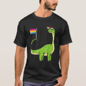 Brachiosaurus Pansexual Flag Pan Pride DInosaurs T-shirt (Voorkant)