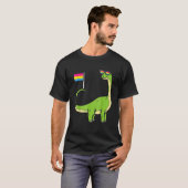 Brachiosaurus Pansexual Flag Pan Pride DInosaurs T-shirt (Voorkant volledig)