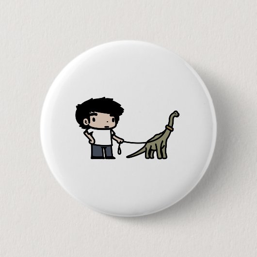 Brachiosaurus Ronde Button 5,7 Cm (Voorkant)