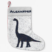 Brachiosaurus Splatter Paint kerststop Kleine Kerstsok (Voorkant)