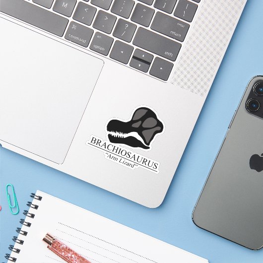 Brachiosaurus Sticker (Laptop met iPhone)