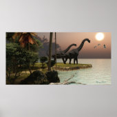Brachiosaurus Sunset Print (Voorkant)
