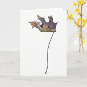 Brachychiton B. australis Leaf Greeting Card Kaart (Gele Bloem)