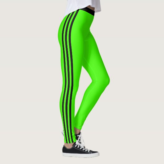 Brack Side Stripe Neon Groene Leggings Custom Kleu (Rechts)