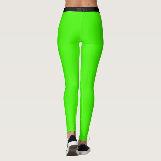 Brack Side Stripe Neon Groene Leggings Custom Kleu (Achterkant)