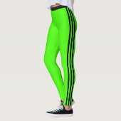 Brack Side Stripe Neon Groene Leggings Custom Kleu (Links)