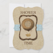 Bracket Baby Boy Shower Uitnodiging (Achterkant)