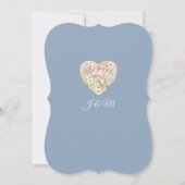 Bracket Lijst Blue n Blush Pink Waterverf Flowers Kaart (Achterkant)