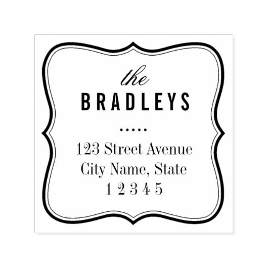 Bracket Lijst gepersonaliseerde rubberen stempel (Design)