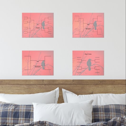 Bracket March Basketbal 16 8 4 Team spelen in het  Muurkunst Sets (Slaapkamer)