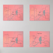 Bracket March Basketbal 16 8 4 Team spelen in het  Muurkunst Sets (Voorkant)