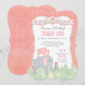 Bracket Schattige Meisje Baby shower Olifant Water Kaart (Voorkant / Achterkant)