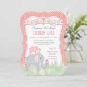 Bracket Schattige Meisje Baby shower Olifant Water Kaart (Staand voorkant)