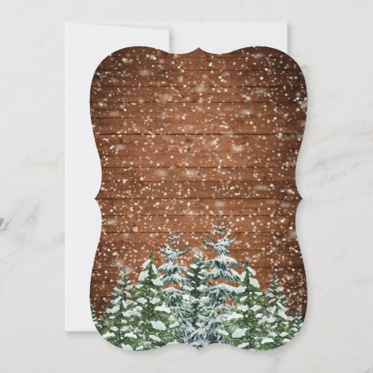 Bracket Sneeuwhout & Bos Bruiloft Jubileum Kaart (Achterkant)