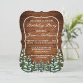 Bracket Sneeuwhout & Bos Country Pine Verjaardag Kaart (Staand voorkant)