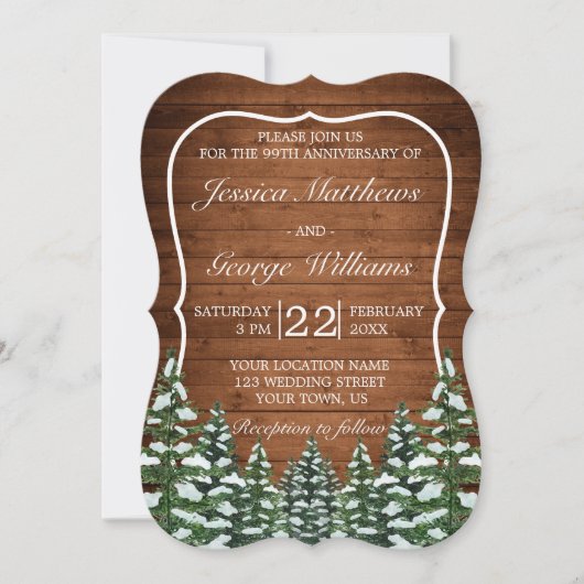 Bracket Sneeuwig Hout Bos Bruiloft Jubileum Kaart (Voorkant)