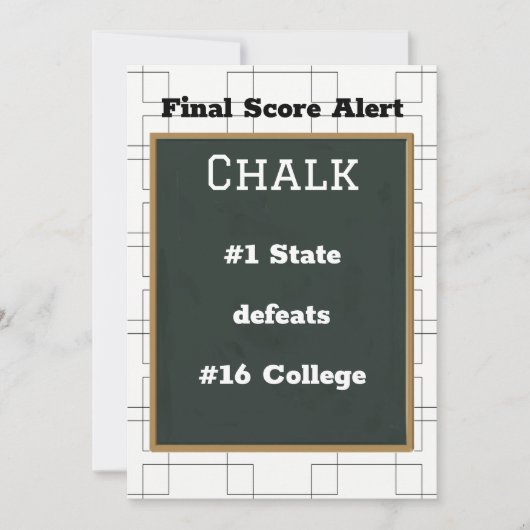 Bracket Tourney Chalkboard Final Score Alert Kaart (Voorkant)