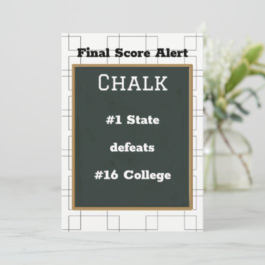 Bracket Tourney Chalkboard Final Score Alert Kaart (Staand voorkant)