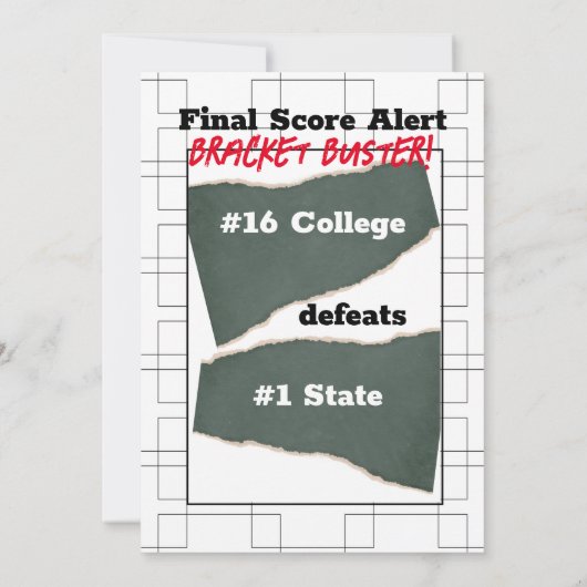 Bracket Tourney Chalkboard Final Score Alert Kaart (Achterkant)